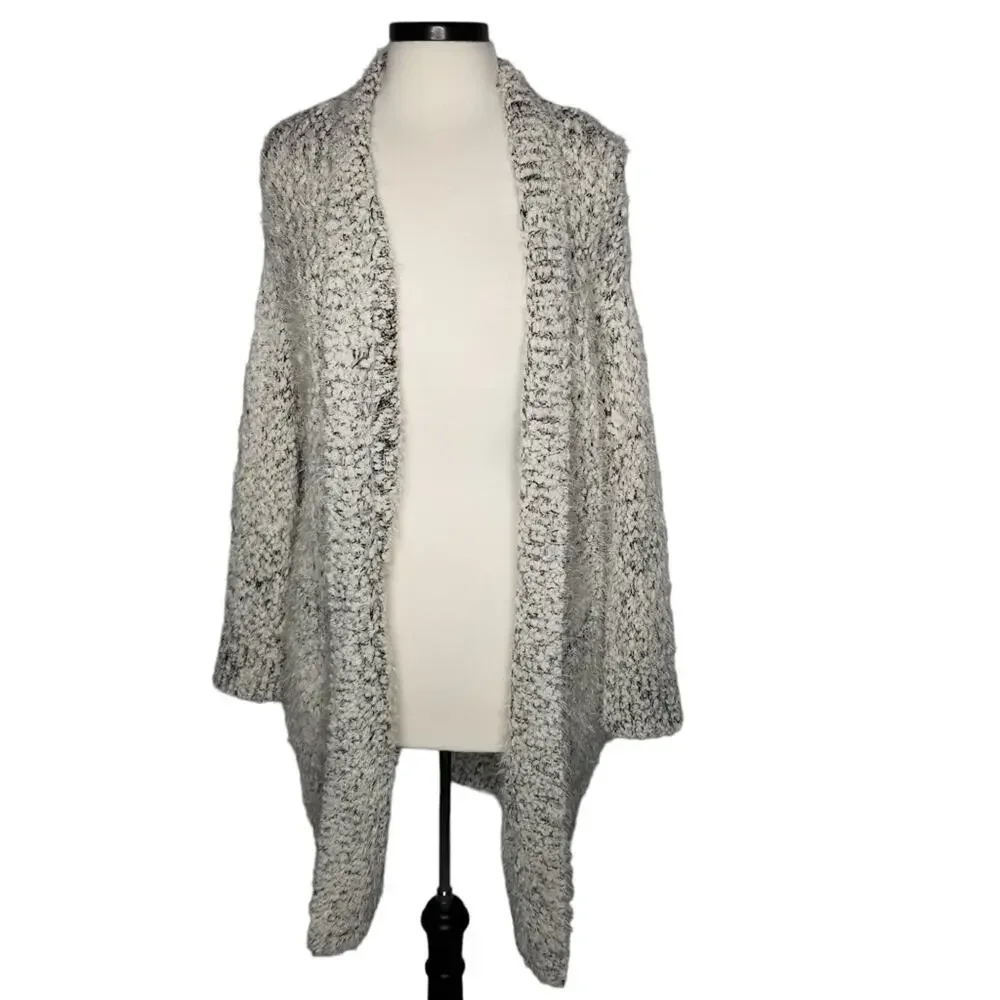 Anthropologie Verte Sweater Open Front Cardigan Sweater Eyelash Knit Cream